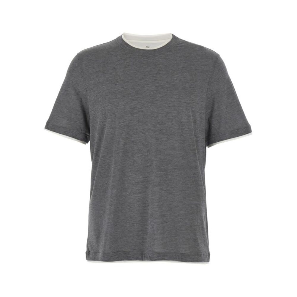 Brunello Cucinelli Gray Silk Men's T-Shirt
